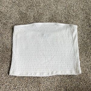 White Ribbed AE Tube Top